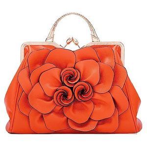 Classic Flower Top Handle Handbags Purses Vegan Textured Floral Evening Strap